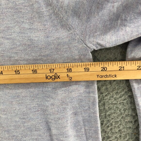 LOFT Sweater Womens Large Purple Mock Neck Ruffles Raglan Sleeves Knit Classic - Picture 8 of 10